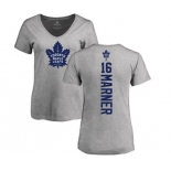 NHL Women Adidas Toronto Maple Leafs #16 Mitchell Marner Ash Backer T-Shirt