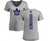 NHL Women Adidas Toronto Maple Leafs #16 Mitchell Marner Ash Backer T-Shirt