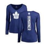 NHL Women Adidas Toronto Maple Leafs #16 Mitchell Marner Royal Blue Backer Long Sleeve T-Shirt