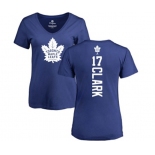 NHL Women Adidas Toronto Maple Leafs #17 Wendel Clark Royal Blue Backer T-Shirt