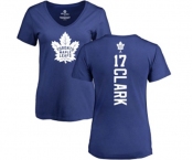 NHL Women Adidas Toronto Maple Leafs #17 Wendel Clark Royal Blue Backer T-Shirt