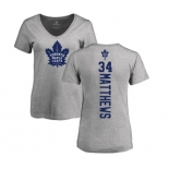 NHL Women Adidas Toronto Maple Leafs #34 Auston Matthews Ash Backer T-Shirt