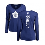 NHL Women Adidas Toronto Maple Leafs #44 Morgan Rielly Royal Blue Backer Long Sleeve T-Shirt