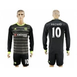 Chelsea #10 Hazard Sec Away Long Sleeves Soccer Club Jersey