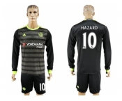 Chelsea #10 Hazard Sec Away Long Sleeves Soccer Club Jersey