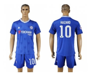 Chelsea #10 Hazard UEFA Champions League Home Soccer Club Jersey