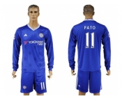 Chelsea #11 Pato Home Long Sleeves Soccer Club Jersey