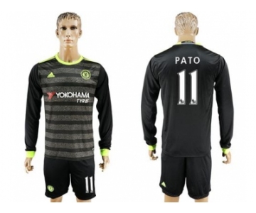 Chelsea #11 Pato Sec Away Long Sleeves Soccer Club Jersey