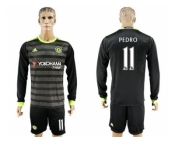 Chelsea #11 Pedro Sec Away Long Sleeves Soccer Club Jersey