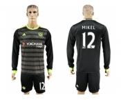 Chelsea #12 Mikel Sec Away Long Sleeves Soccer Club Jersey