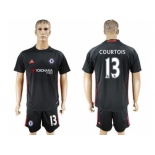 Chelsea #13 Courtois Black Goalkeeper Soccer Club Jersey