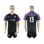 Chelsea #13 Courtois Black Goalkeeper Soccer Club Jerseys