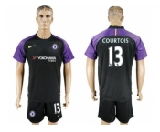 Chelsea #13 Courtois Black Goalkeeper Soccer Club Jerseys