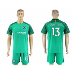 Chelsea #13 Courtois Green Goalkeeper Soccer Club Jerseys