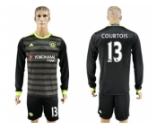 Chelsea #13 Courtois Sec Away Long Sleeves Soccer Club Jersey