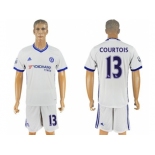 Chelsea #13 Courtois Shiny Green Goalkeeper Soccer Club Jersey