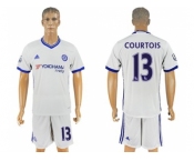 Chelsea #13 Courtois Shiny Green Goalkeeper Soccer Club Jersey.