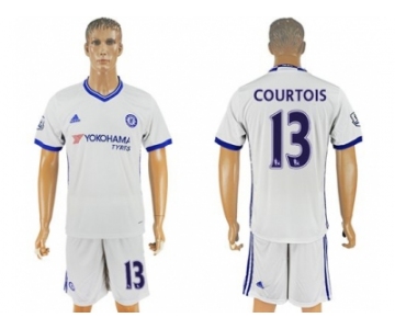 Chelsea #13 Courtois Shiny Green Goalkeeper Soccer Club Jersey.