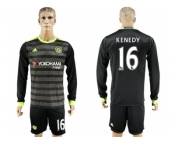 Chelsea #16 Kenedy Sec Away Long Sleeves Soccer Club Jersey