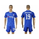 Chelsea #19 Diego Costa UEFA Champions League Home Soccer Club Jersey