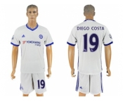 Chelsea #19 Diego Costa White Soccer Club Jersey