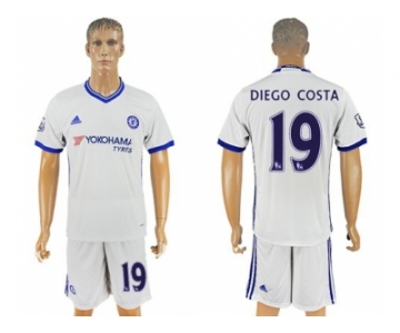 Chelsea #19 Diego Costa White Soccer Club Jersey