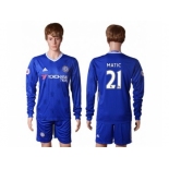 Chelsea #21 Matic Home Long Sleeves Soccer Club Jerseys