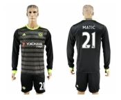 Chelsea #21 Matic Sec Away Long Sleeves Soccer Club Jersey