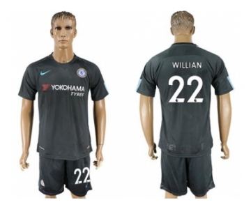 Chelsea #22 Willian Black Soccer Club Jersey