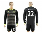 Chelsea #22 Willian Sec Away Long Sleeves Soccer Club Jersey