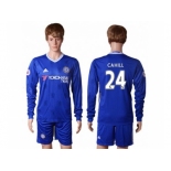 Chelsea #24 Cahill Home Long Sleeves Soccer Club Jersey