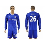 Chelsea #26 Terry Home Long Sleeves Soccer Club Jersey