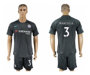 Chelsea #3 Marcos A. Black Soccer Club Jersey