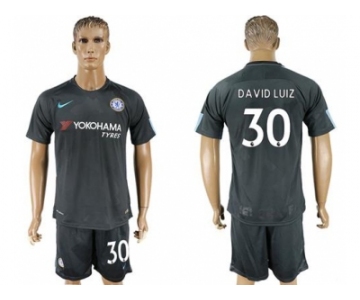 Chelsea #30 David Luiz Black Soccer Club Jersey