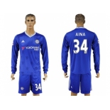 Chelsea #34 Aina Home Long Sleeves Soccer Club Jersey