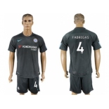 Chelsea #4 Fabregas Black Soccer Club Jersey