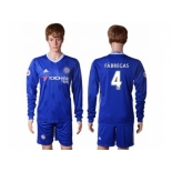 Chelsea #4 Fabregas Home Long Sleeves Soccer Club Jerseys