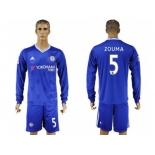 Chelsea #5 Zouma Home Long Sleeves Soccer Club Jersey