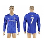 Chelsea #7 Kante Home Long Sleeves Soccer Club Jersey