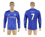 Chelsea #7 Kante Home Long Sleeves Soccer Club Jersey