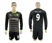 Chelsea #9 Falcao Sec Away Long Sleeves Soccer Club Jersey