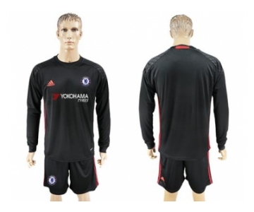 Chelsea Blank Black Goalkeeper Long Sleeves Soccer Club Jersey