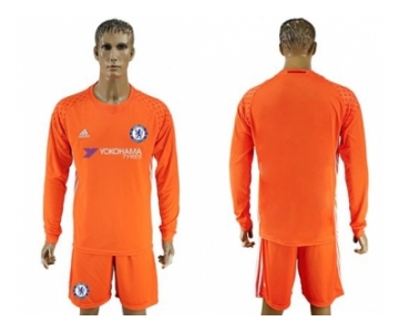 Chelsea Blank Orange Goalkeeper Long Sleeves Soccer Club Jersey