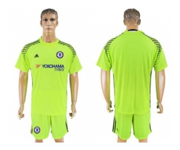 Chelsea Blank Shiny Green Goalkeeper Soccer Club Jersey