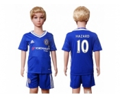 Chelsea #10 Hazard Blue Home Kid Soccer Club Jersey