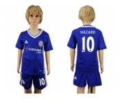 Chelsea #10 Hazard Blue Home Kid Soccer Club Jerseys