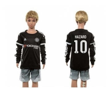 Chelsea #10 Hazard SEC Away Long Sleeves Euro Premium Kid Soccer Club Jersey