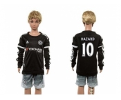 Chelsea #10 Hazard SEC Away Long Sleeves Kid Soccer Club Jersey