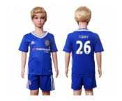 Chelsea #26 Terry Blue Home Kid Soccer Club Jersey