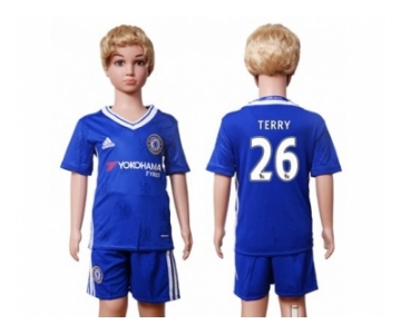 Chelsea #26 Terry Blue Home Kid Soccer Club Jersey